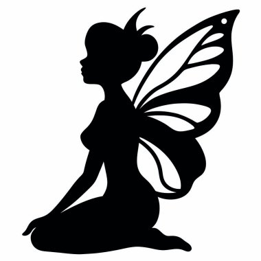 Kelebekli bir kızın silüeti.