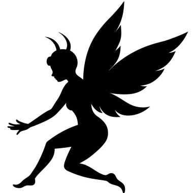 Kanatlı melek, illüstrasyon, beyaz arkaplanda vektör