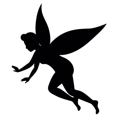 Melek silueti. vektör illüstrasyonu