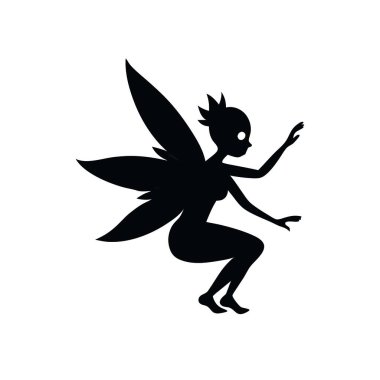 Uçan perinin siyah silueti