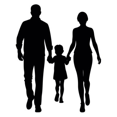 beyaz zemin üzerine aile silüeti