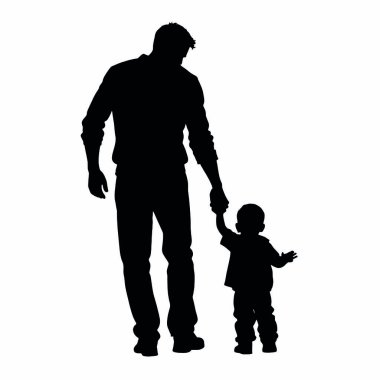 Baba oğul. vektör illüstrasyonu.