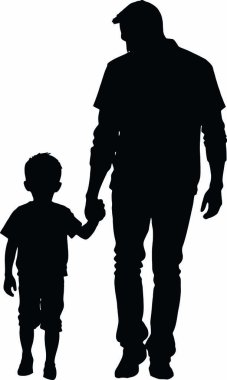 siluet baba ve çocuk