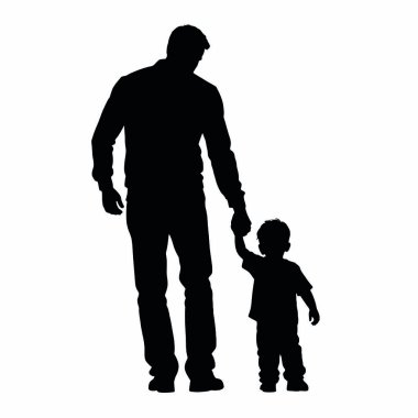 Çocuğu olan bir babanın silueti..