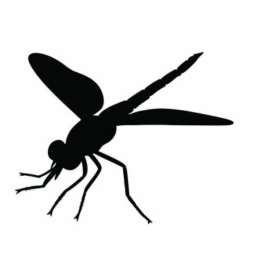 Beyaz arka planda yusufçuk silueti, izole edilmiş, vektör simgesi