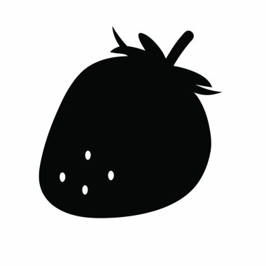 vektör, şirin, basit bir siluet. Siyah beyaz bir çizgi film yüzü. Gülümseyen bir yüz, siyah bir yüz ve büyük gözler.