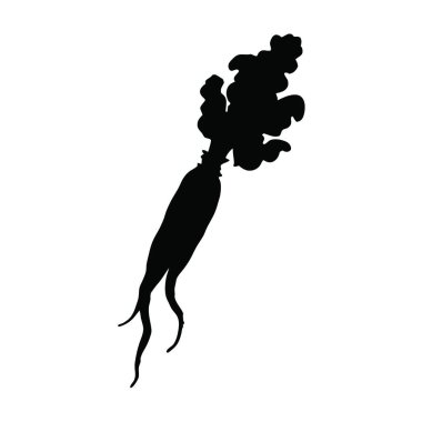 Bir karides vektör çizim tasarımının izole edilmiş silueti