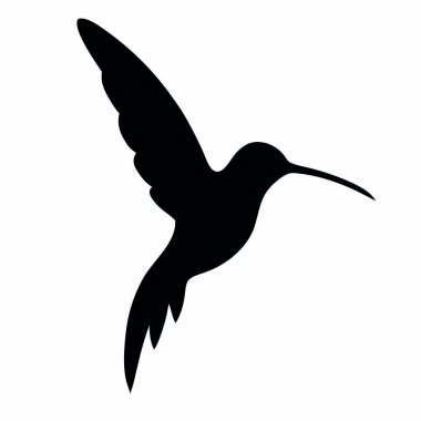 Uçan kuşun siyah silueti. vektör illüstrasyonu