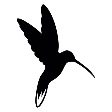 Beyaz arka planda siyah bir kuş silueti