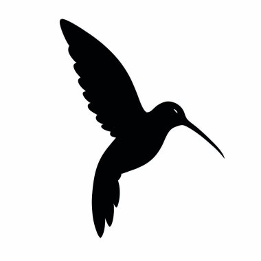Uçan kuşun siyah silueti. vektör illüstrasyonu