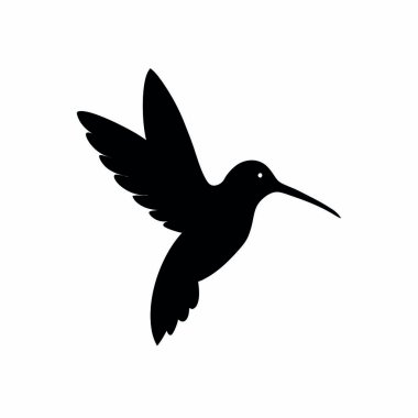 Uçan kanatlı sinekkuşunun siyah silueti.