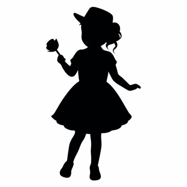 Şapkası ve silueti olan bir kız.