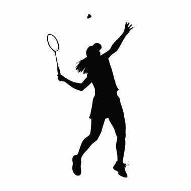 Tenis oynayan bir kızın silueti.