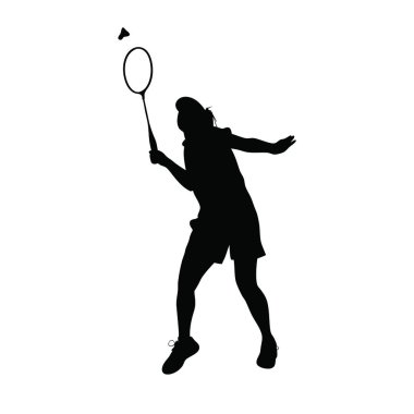 Toplu tenisçi kadının vektör silueti