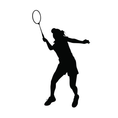 Tenisçi silueti beyaz arka planda izole edildi