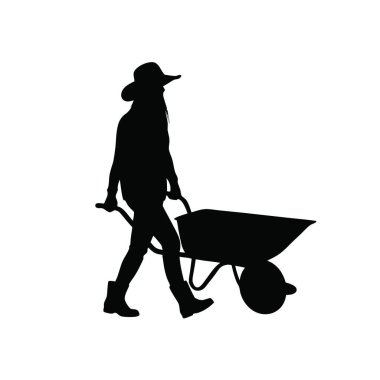 Beyaz arka planda çiftçi silueti