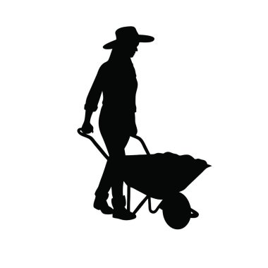 Bir çiftçinin silueti.