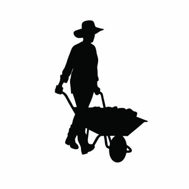 Bahçıvan beyaz zemin üzerine siluet vektör.