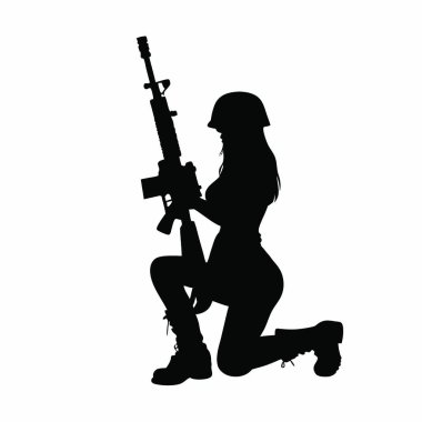 Bir kadın asker silueti..