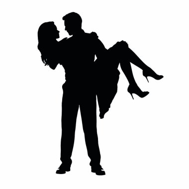 Çift siluet vektör.