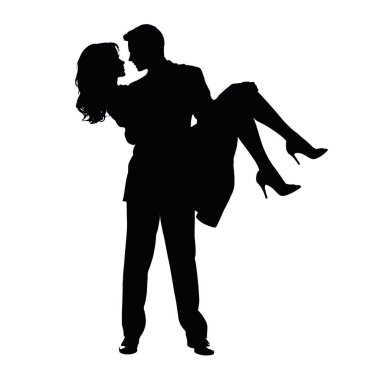 Dans eden çiftlerin vektör silueti.