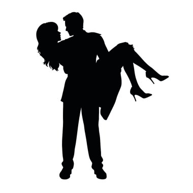 Dansta çiftlerin vektör silueti.