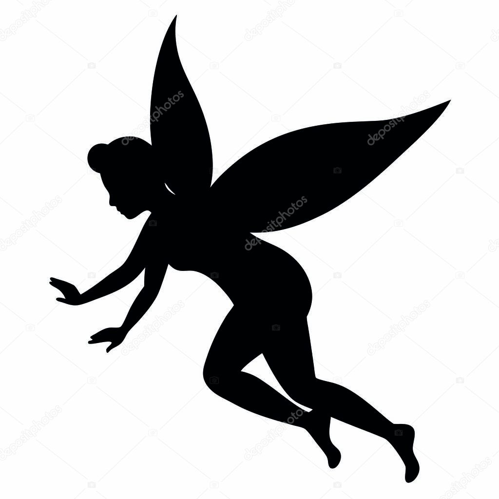 Silhouette of the angel. vector illustration