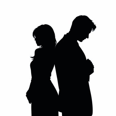 Çift siluetleri. İzole. vektör illüstrasyonu.