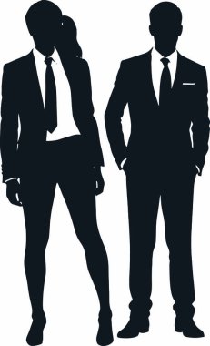 Bir iş adamının silueti, vektör, illüstrasyon