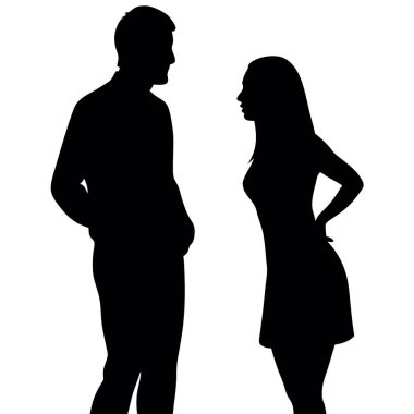 Beyaz arka plan üzerinde insanların siluet vektör.