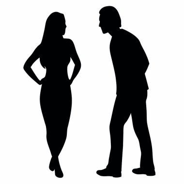 Aşık çift siluetleri.