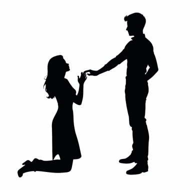 Çift siluet vektör.