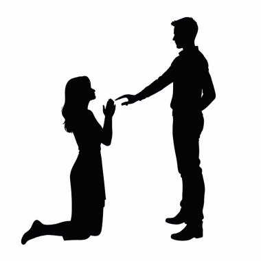 bir çiftin siluet vektör.