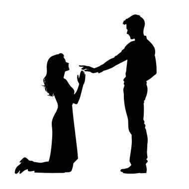 Erkek ve kız siluet vektörü