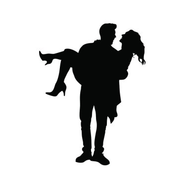 Aşık çiftler silueti