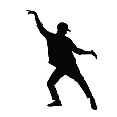 Adam beyaz zemin üzerine siluet vektör.