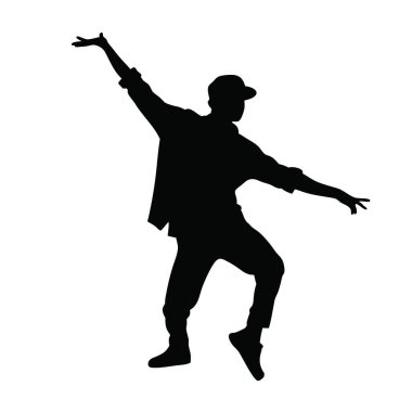 Beyaz arka planda dans eden bir adam.