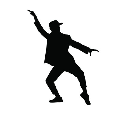Dans eden adam siluet vektörü.