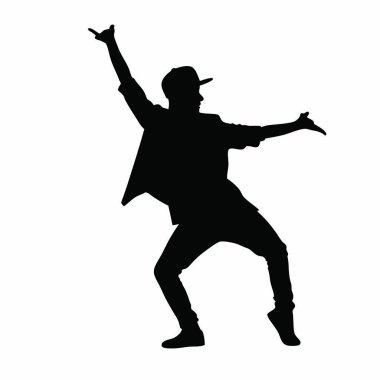 Beyaz arka planda dans eden genç bir kadının silüeti.