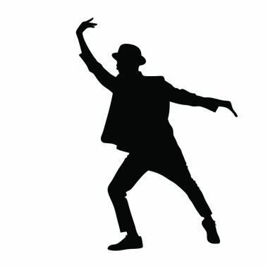 vektör siluet Dancer beyaz arka plan üzerinde.