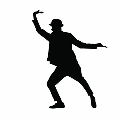 Dans eden adamın silueti.