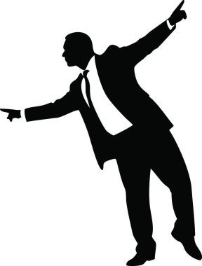 Vektör çizimi - iş adamı dansı siyah arkaplan üzerinde izole.