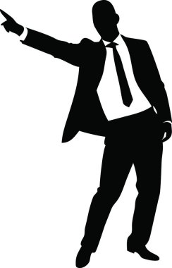 Beyaz arka planda iş adamı silueti. vektör illüstrasyonu.