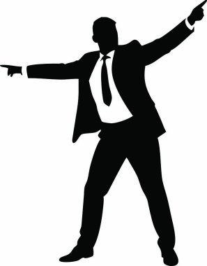 Silah vektör illüstrasyonlu iş adamı