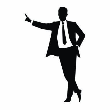 Siyah takım elbiseli bir iş adamının vektör çizimi