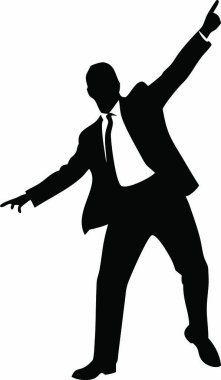 dans eden iş adamı silueti vektörü