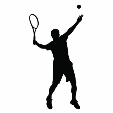 bir tenis oyuncusunun siyah vektör silueti