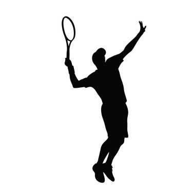 Tenis oyuncu siluet vektör çizim