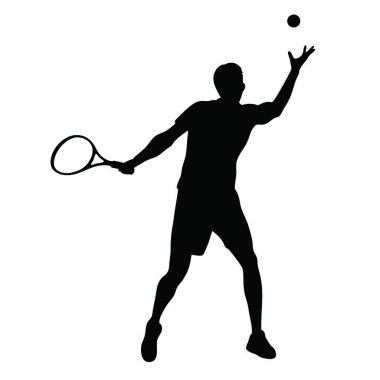 Tenis oynayan bir adam silüeti