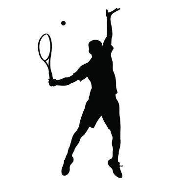 Tenis oynayan adam silüeti